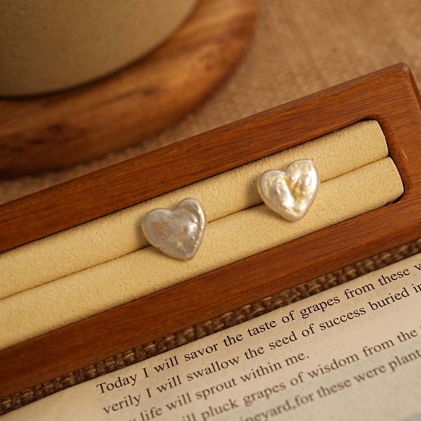Heart-shape Baroque Ear Studs