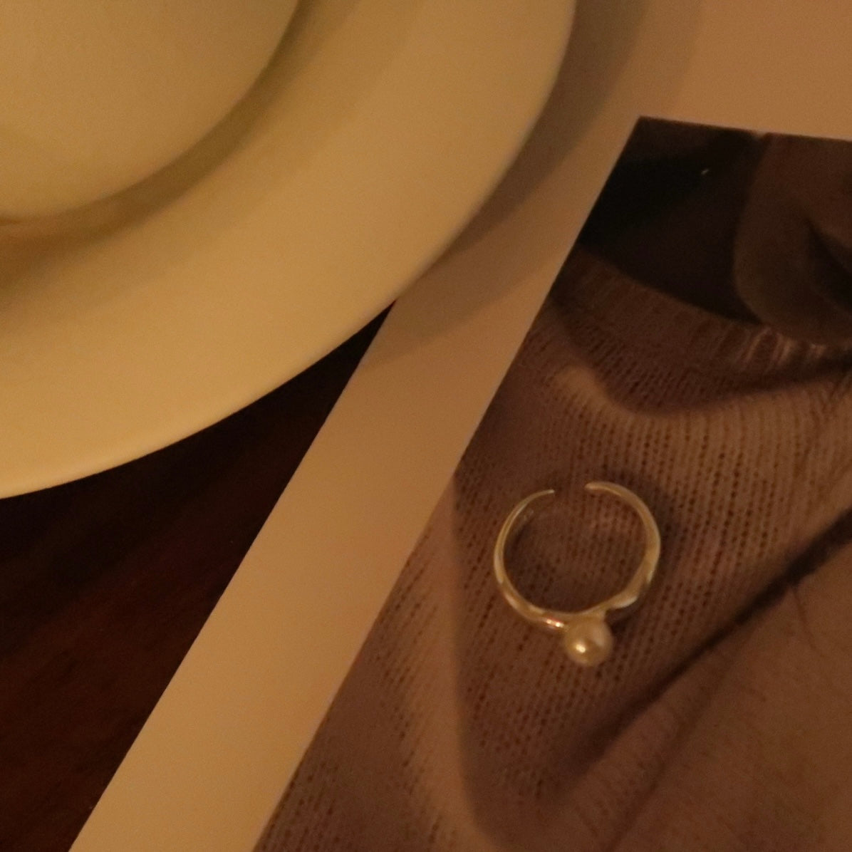 Classic Silver Shell Pearl Open Ring No.1