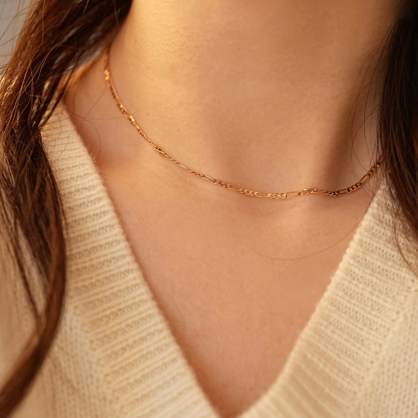Minimalist Knitted Golden Necklace
