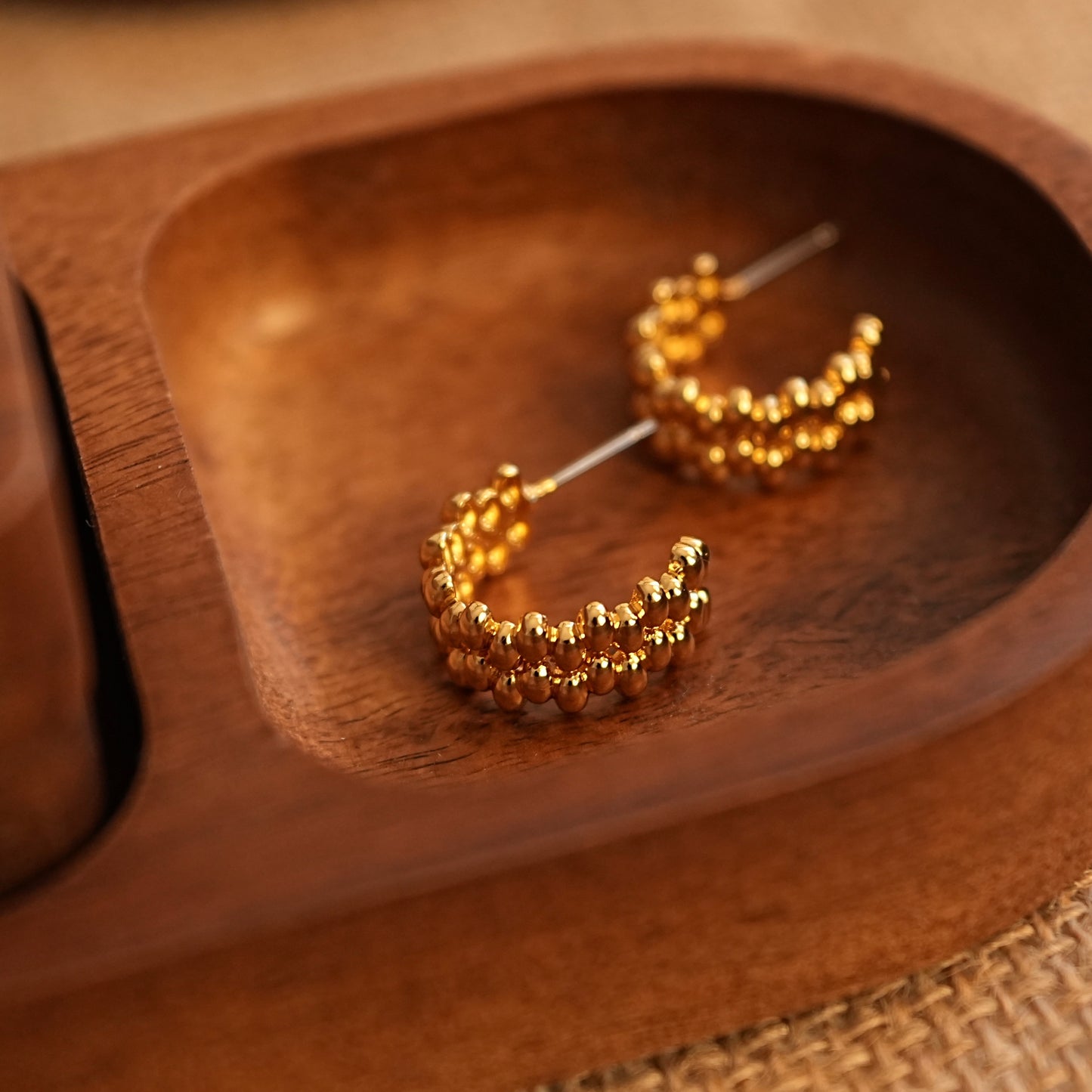 Golden Bubble Ring Earrings