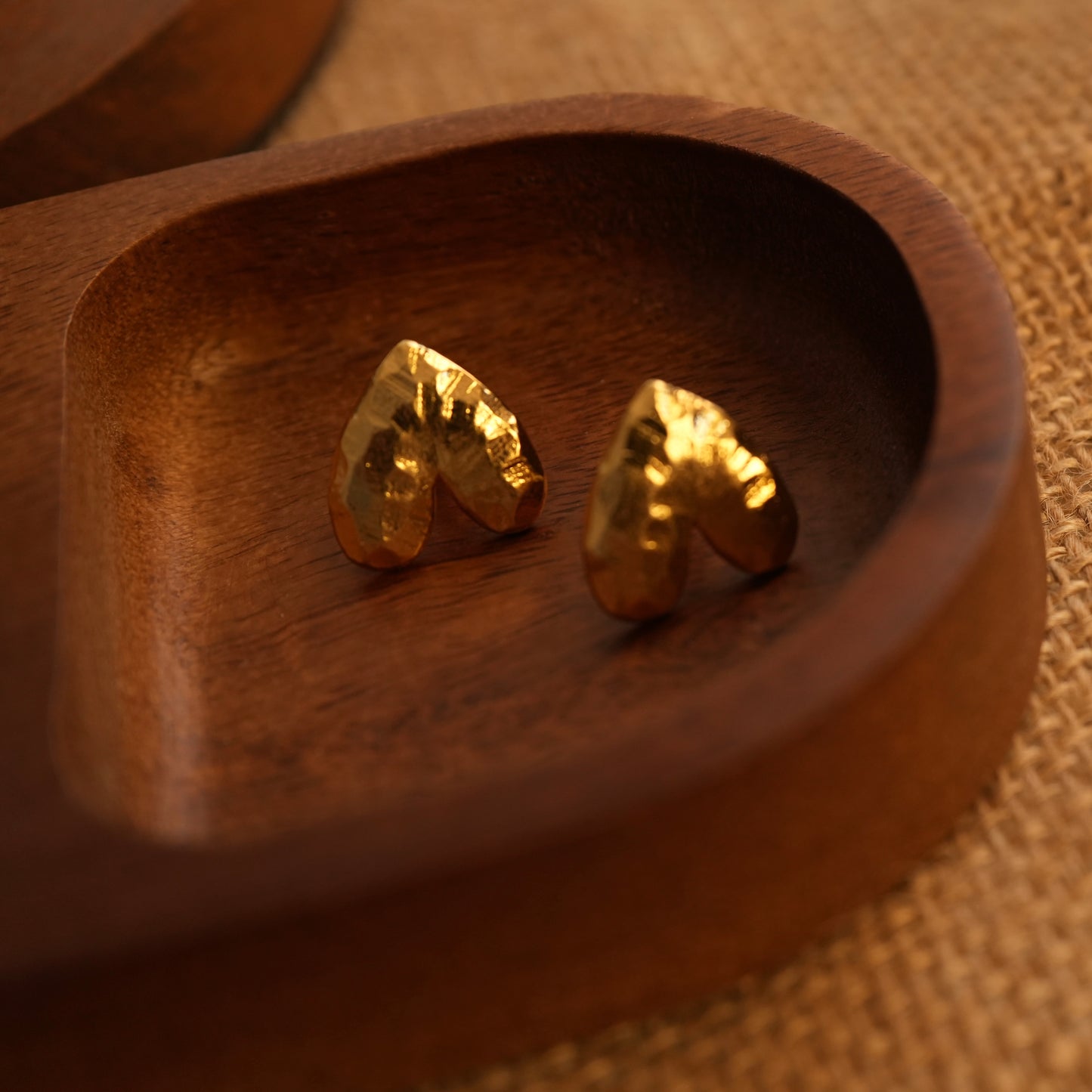 Textural Heart Upside Down Earrings