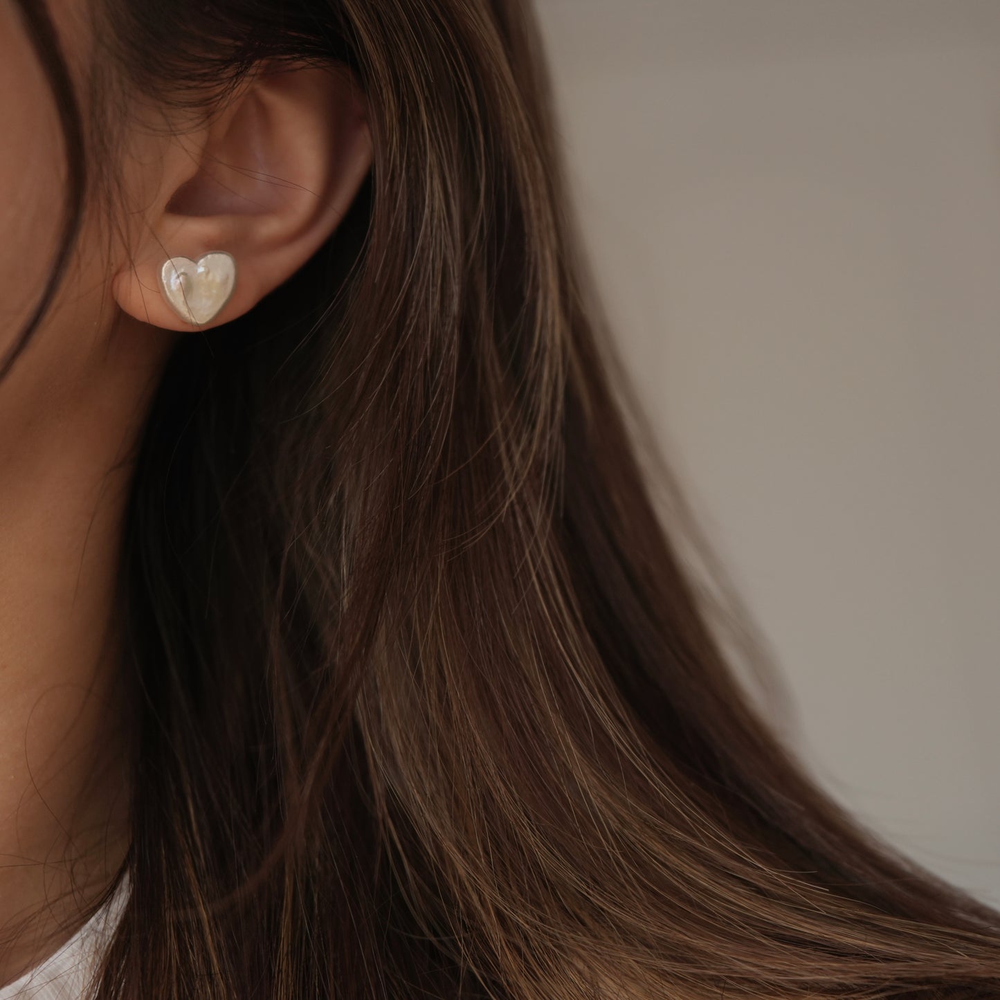 Heart-shape Baroque Ear Studs