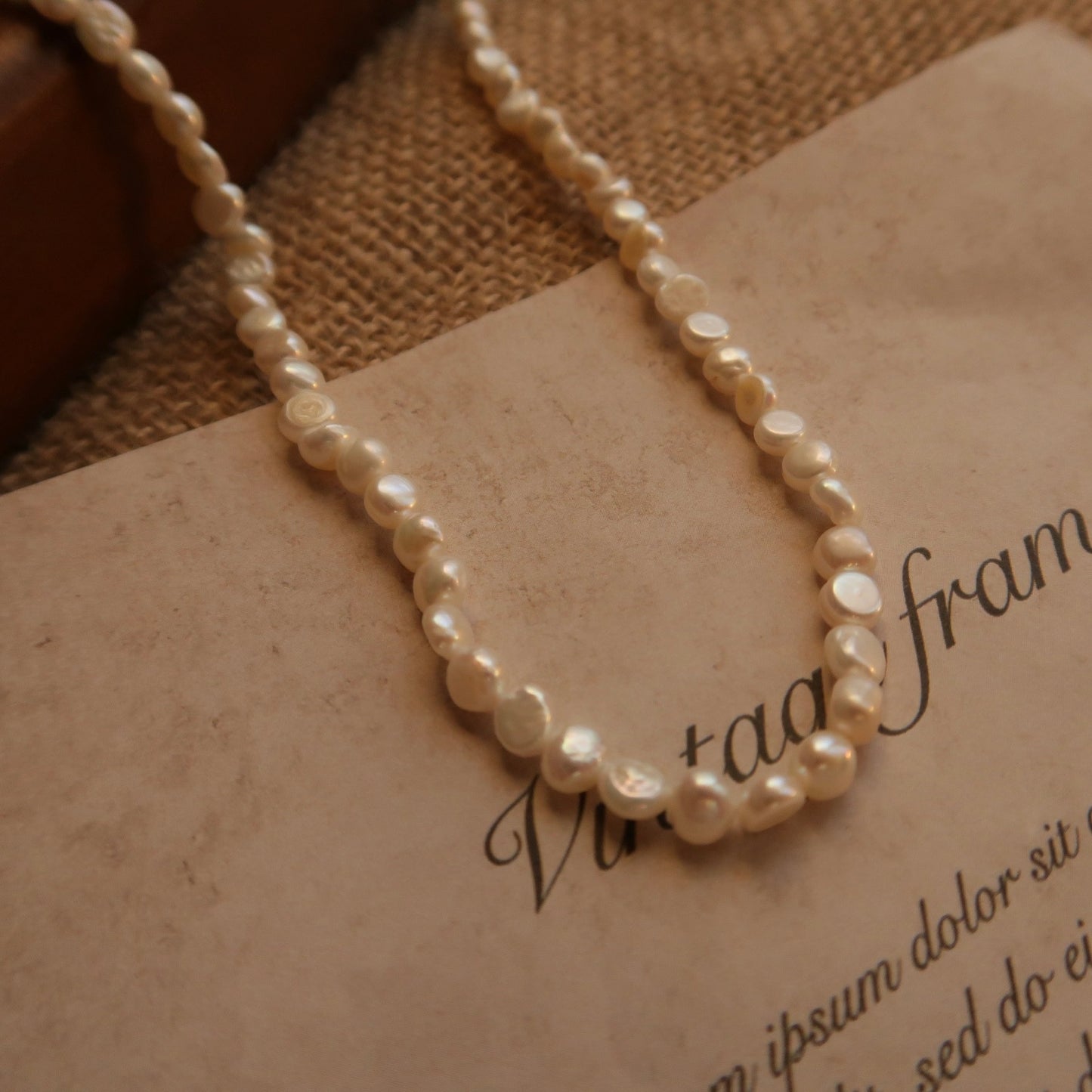 ‘Broken Silver’ Shining Natural Baroque Pearl Necklace