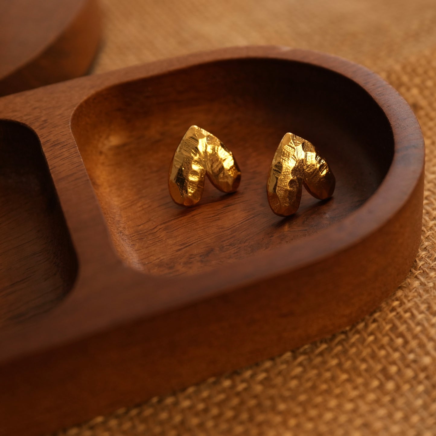 Textural Heart Upside Down Earrings