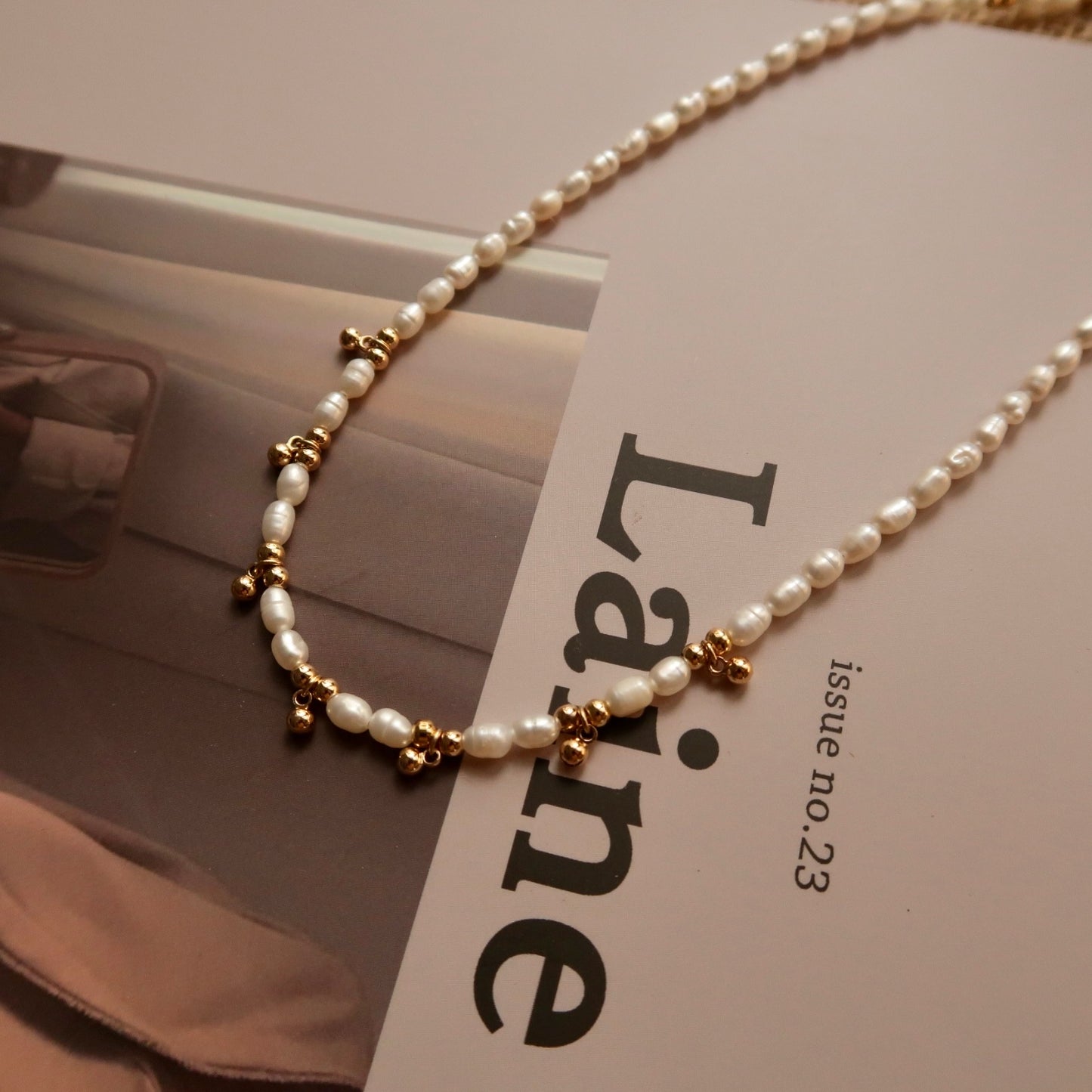 Tiny Bells Natural Pearl Necklace