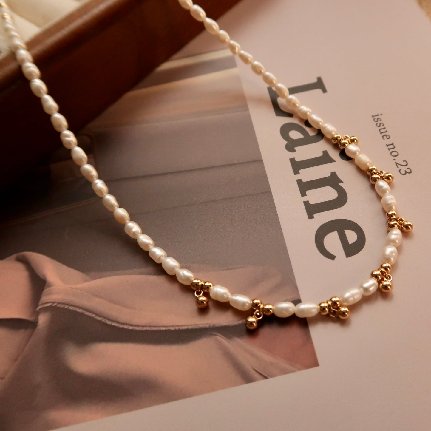 Tiny Bells Natural Pearl Necklace