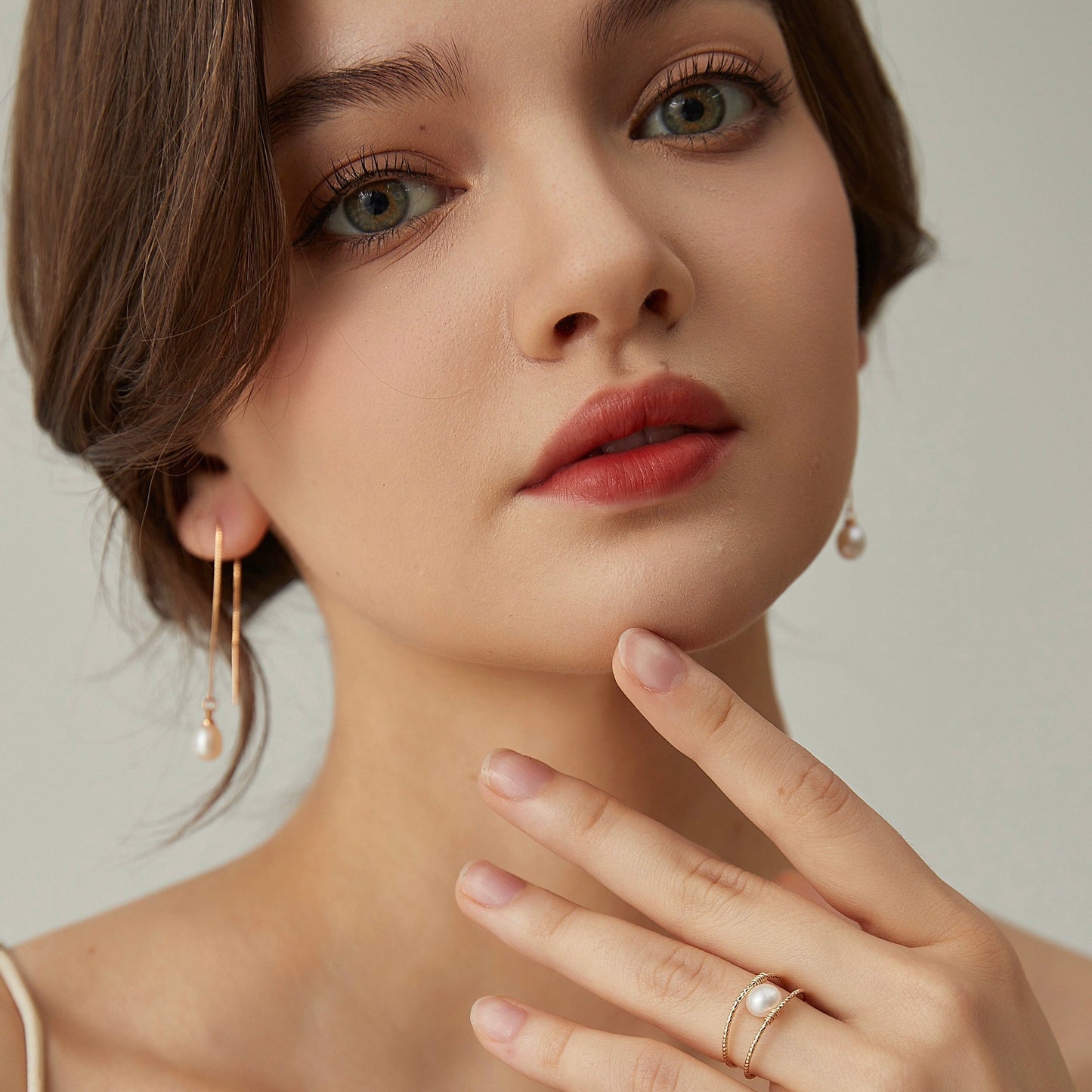 Classic Natual Pearl Threader Earrings