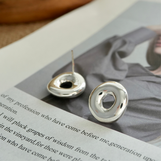 Silver Donut Earrings