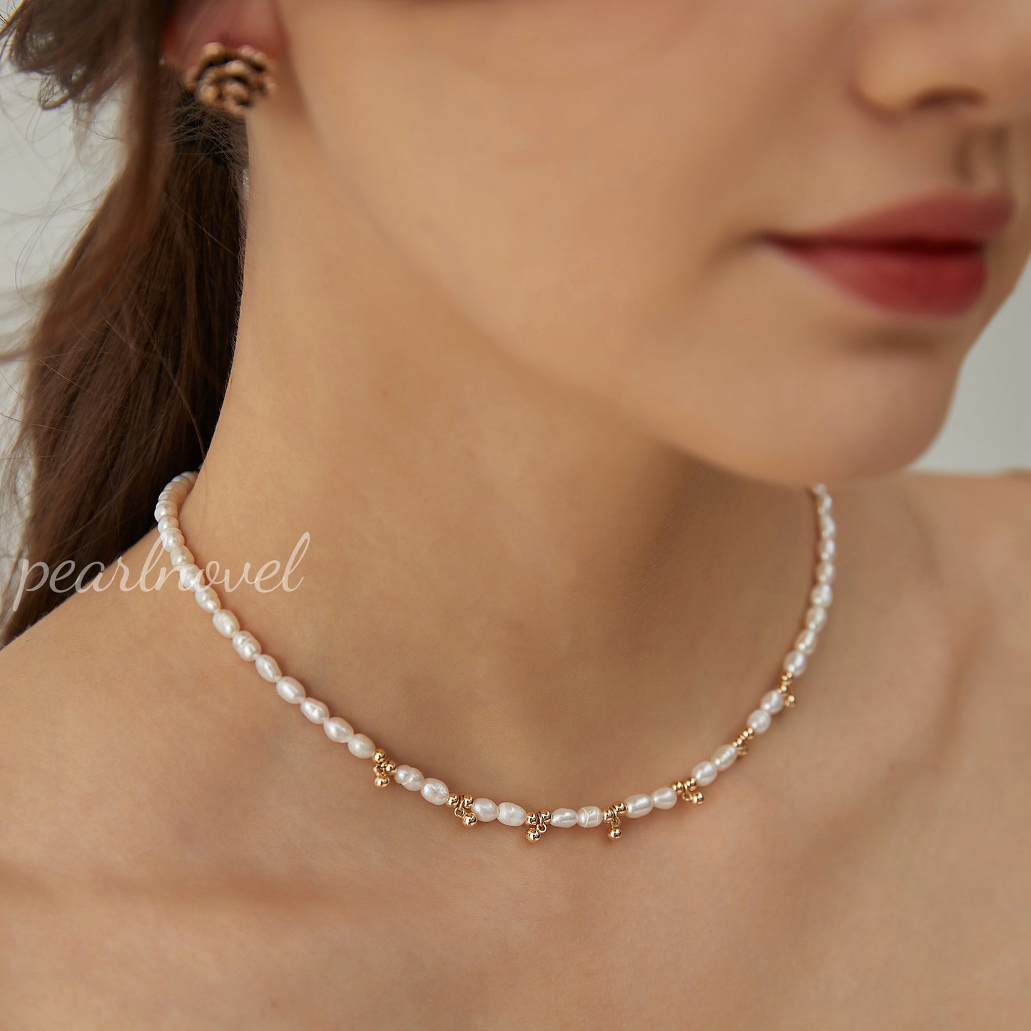 Tiny Bells Natural Pearl Necklace