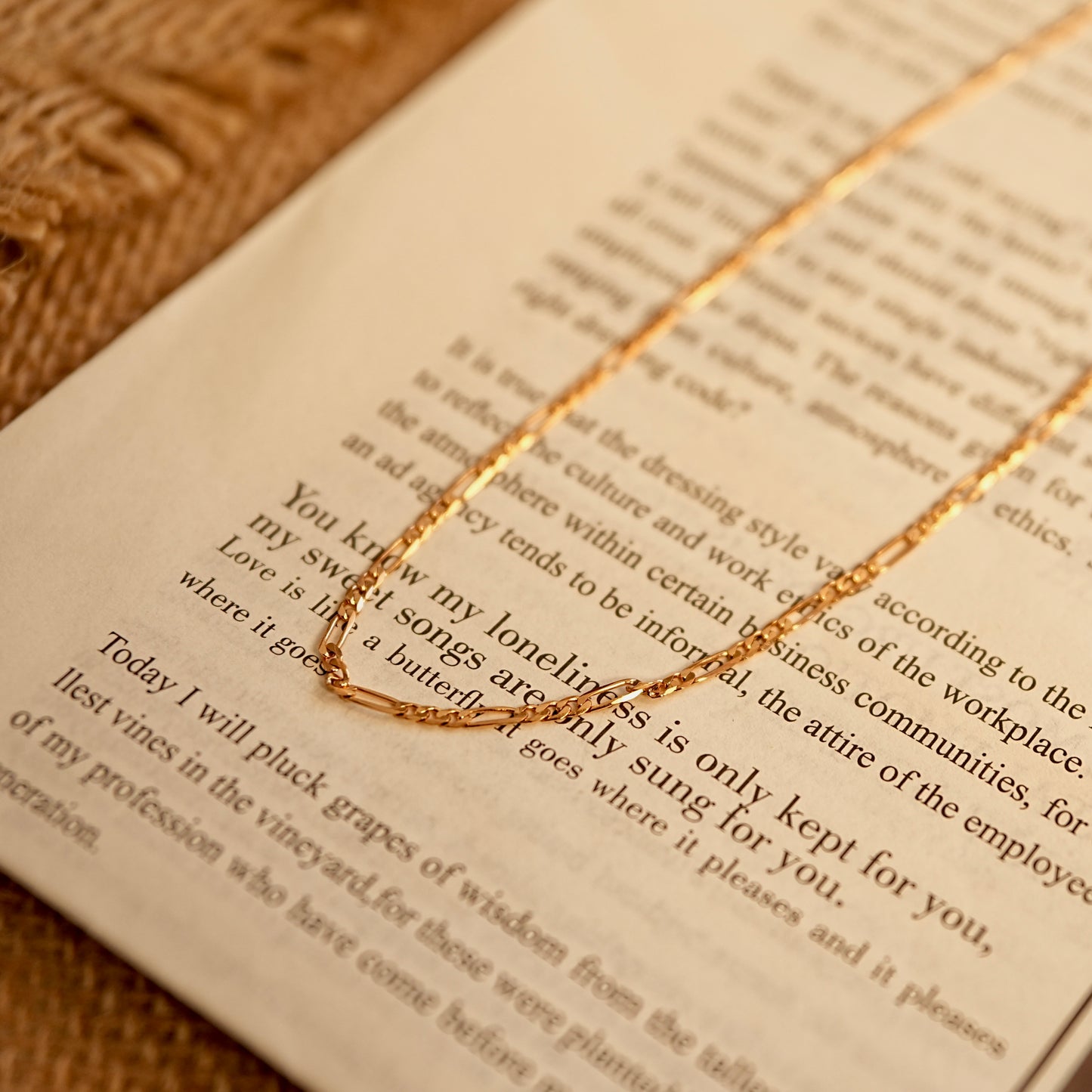 Minimalist Knitted Golden Necklace