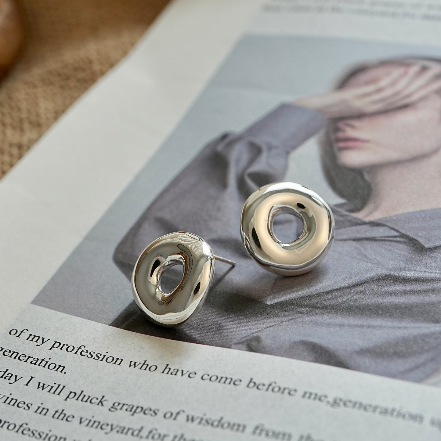 Silver Donut Earrings
