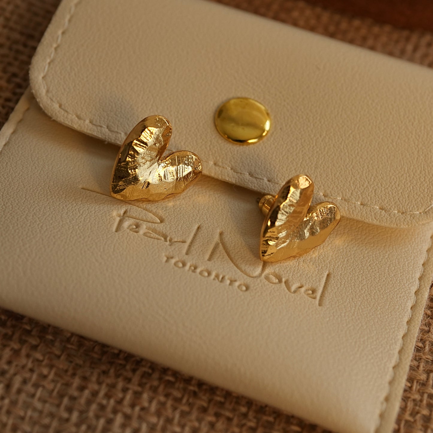 Textural Heart Upside Down Earrings