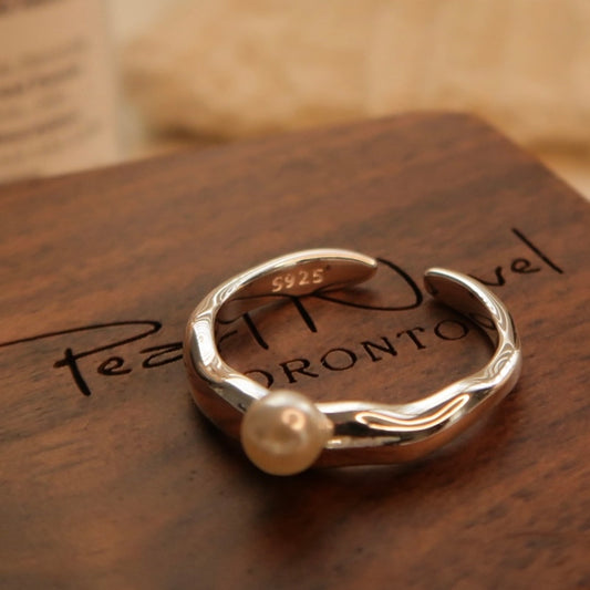 Classic Silver Shell Pearl Open Ring No.1