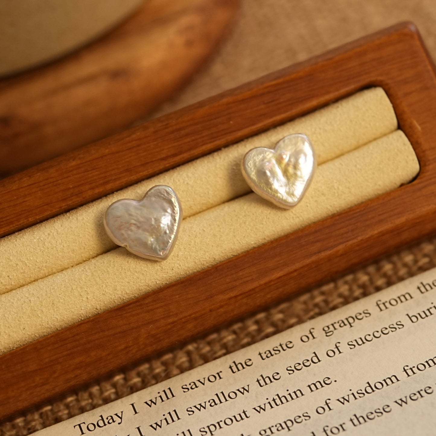 Heart-shape Baroque Ear Studs