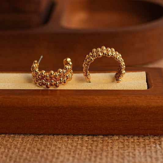 Golden Bubble Ring Earrings