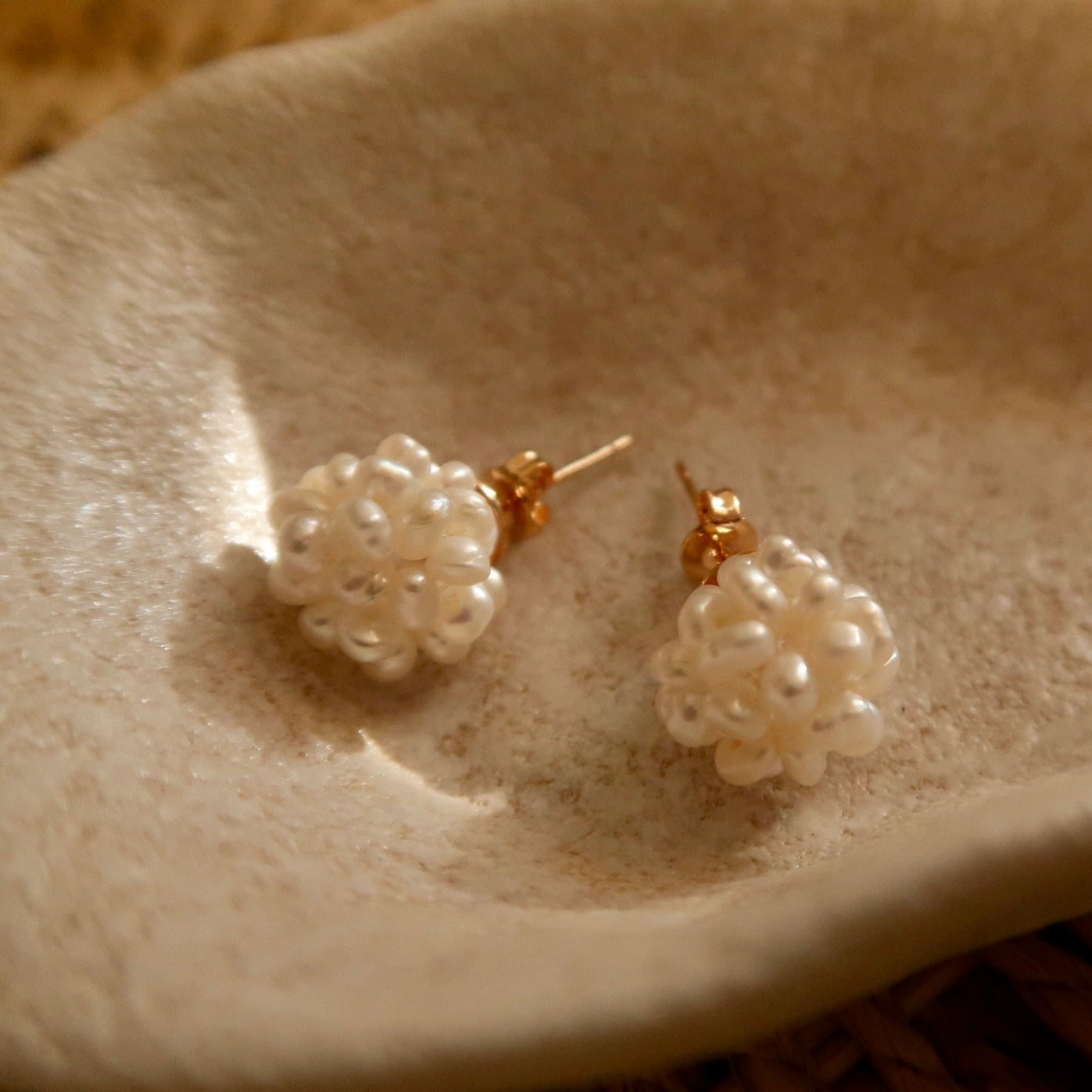 Natural Pearl Blossom Bouquet Earrings