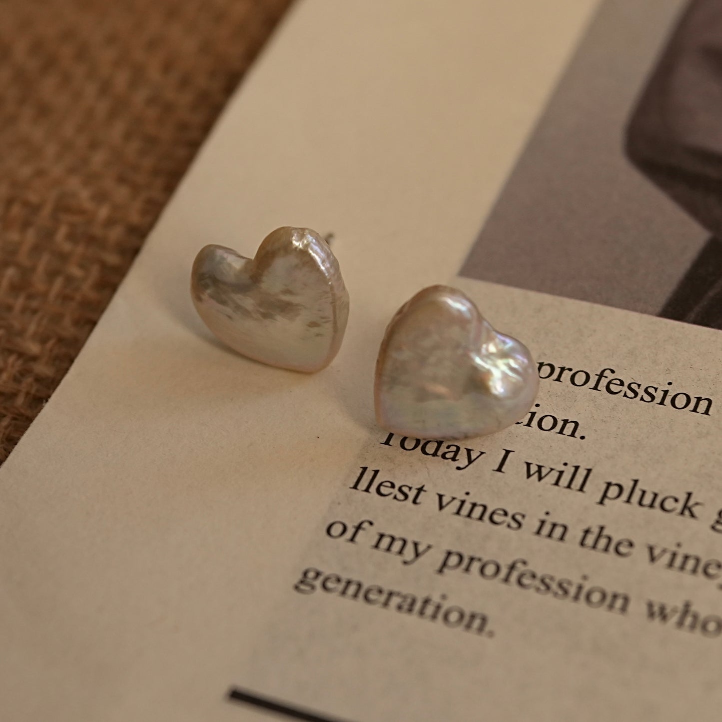Heart-shape Baroque Ear Studs