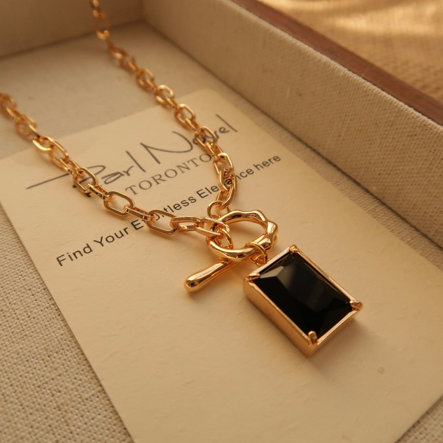 OT Lock Black Zircon Necklace