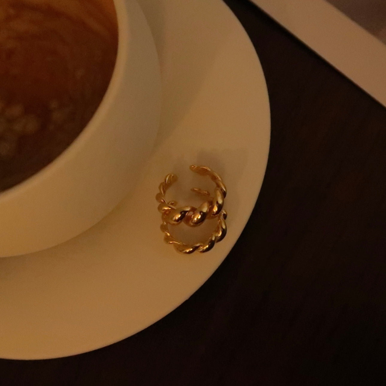 Golden Croissant Open Ring