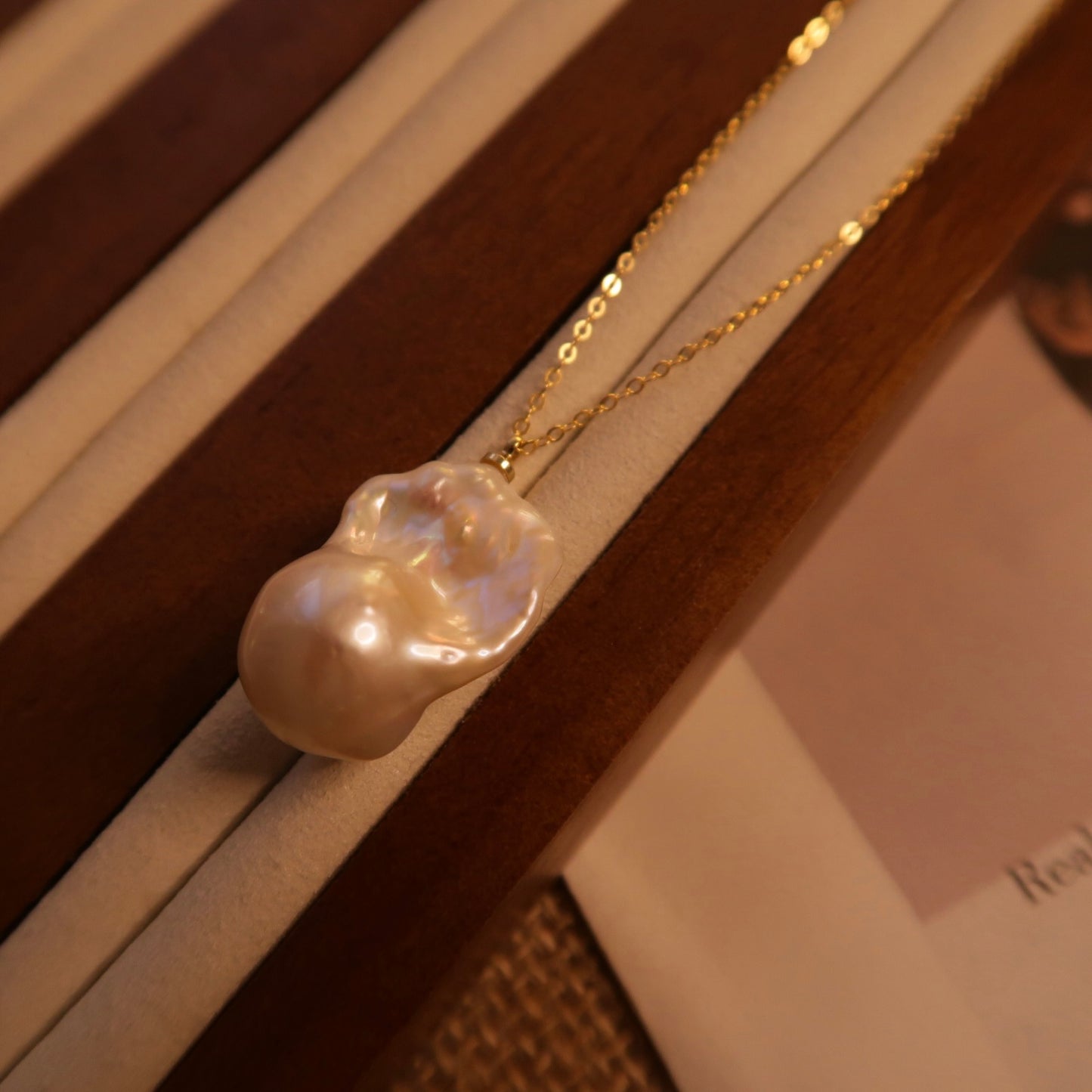 Aurora Baroque Pearl Gold Filled Necklace