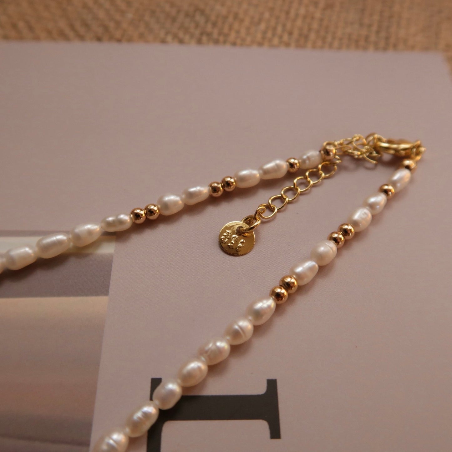 Natural Pearl Gold Bead Necklace