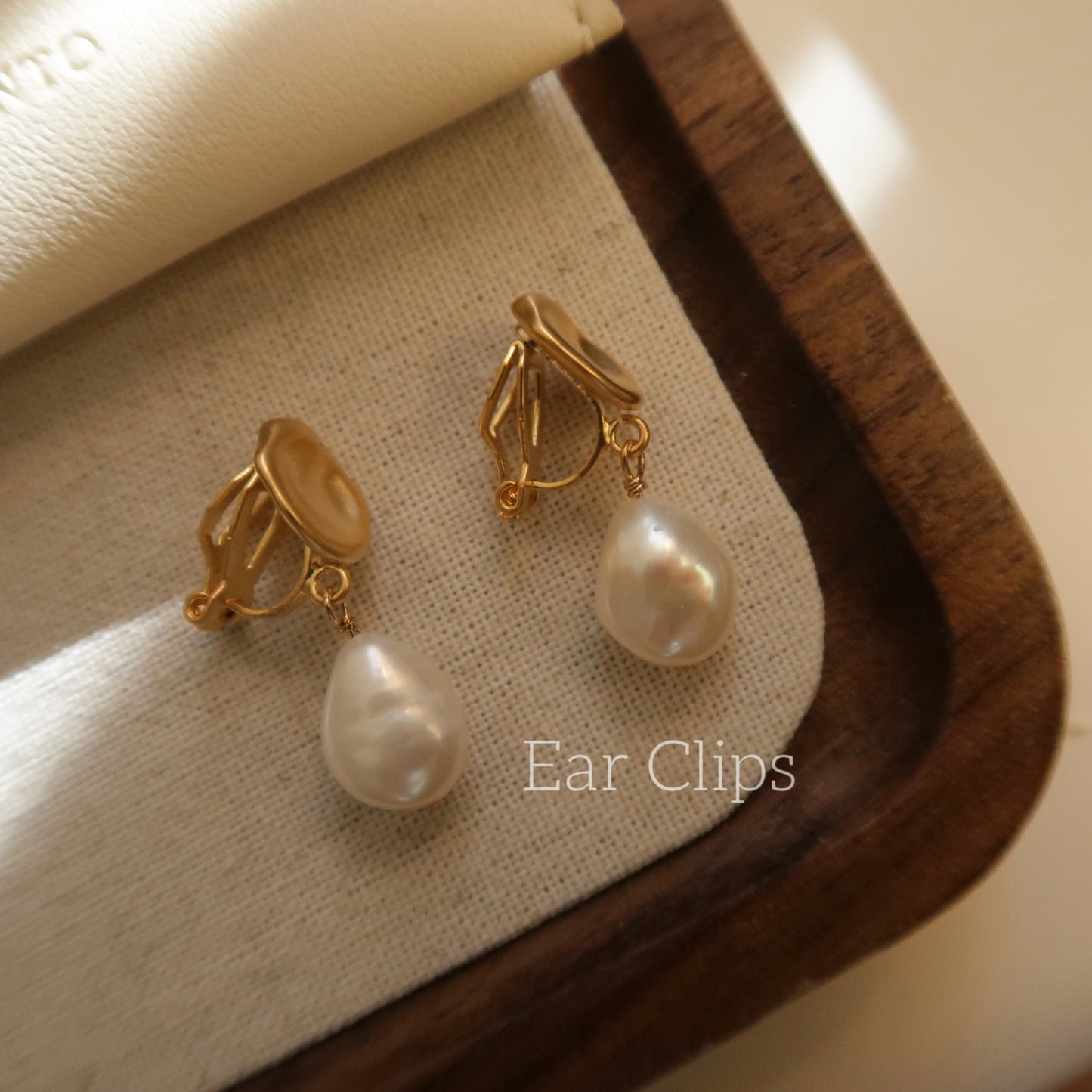 Matte Petal Baroque Pearl Earrings