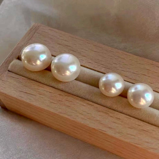 The Basics: Natural Button Pearl Studs