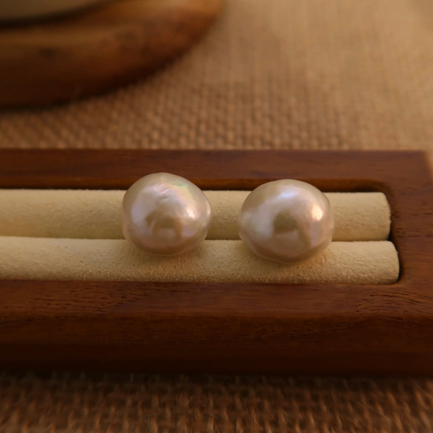 Mabe Iridescent Natural Pearl Studs