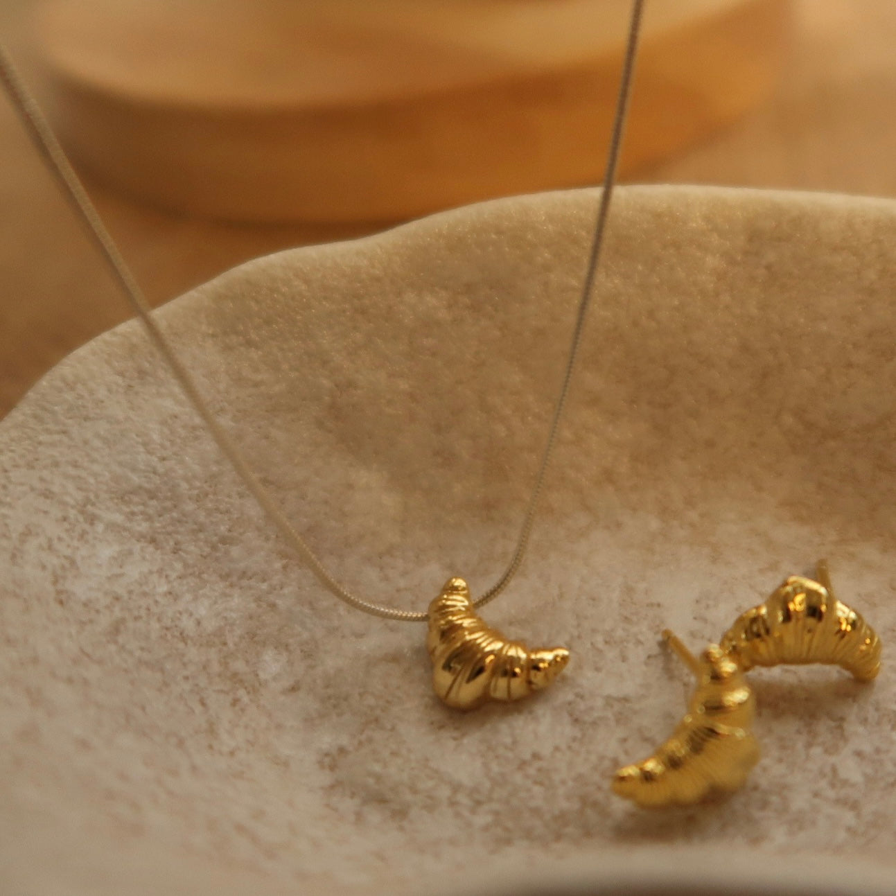 Little Golden Croissant Earrings