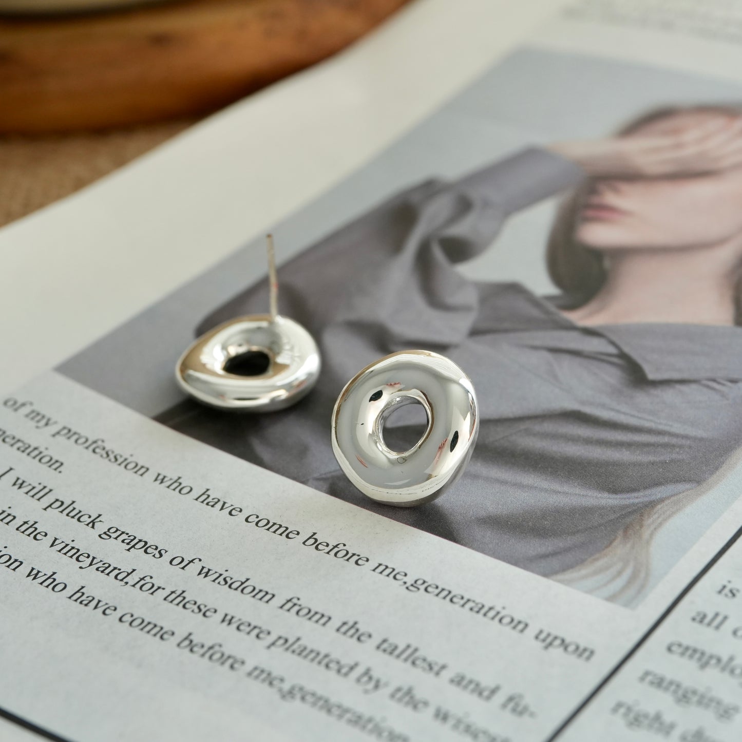Silver Donut Earrings