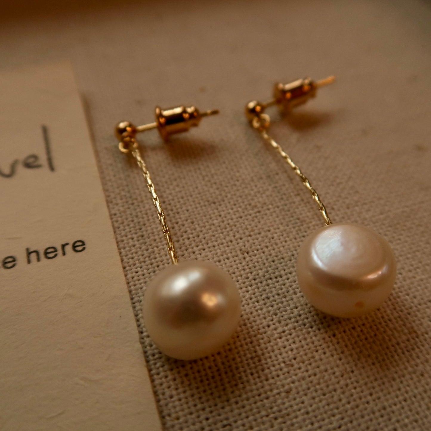 'Serenade' Natural Baroque Pearl Ear Drops