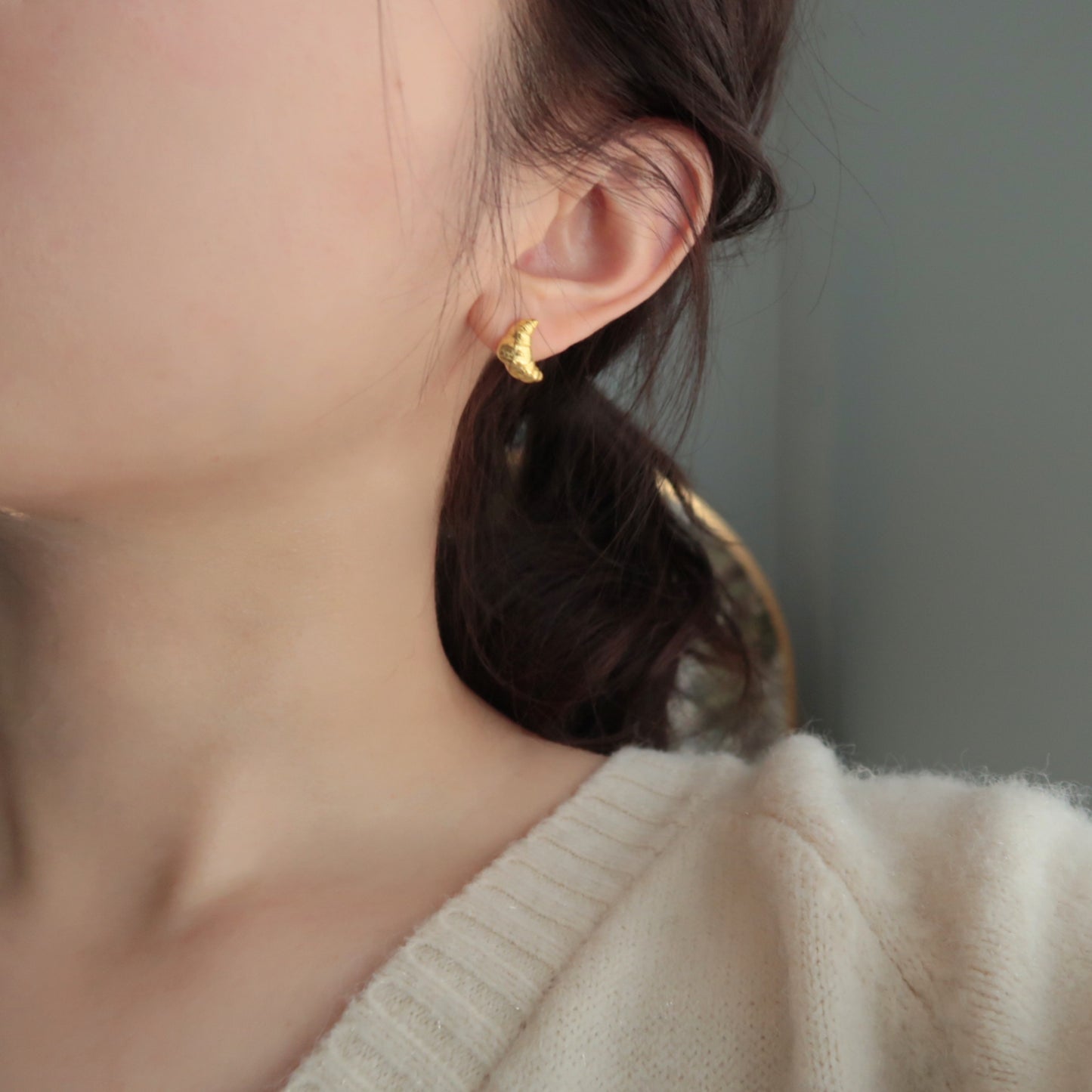 Little Golden Croissant Earrings