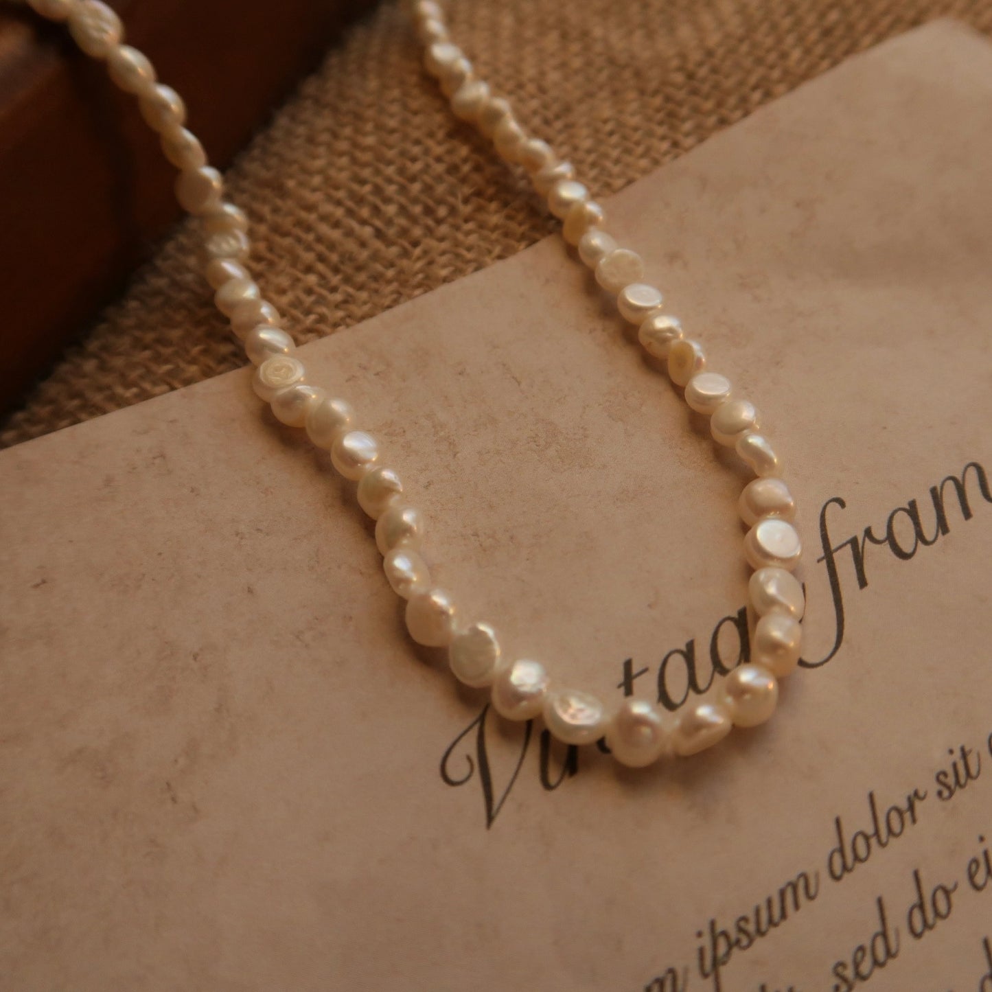 ‘Broken Silver’ Shining Natural Pearl Necklace