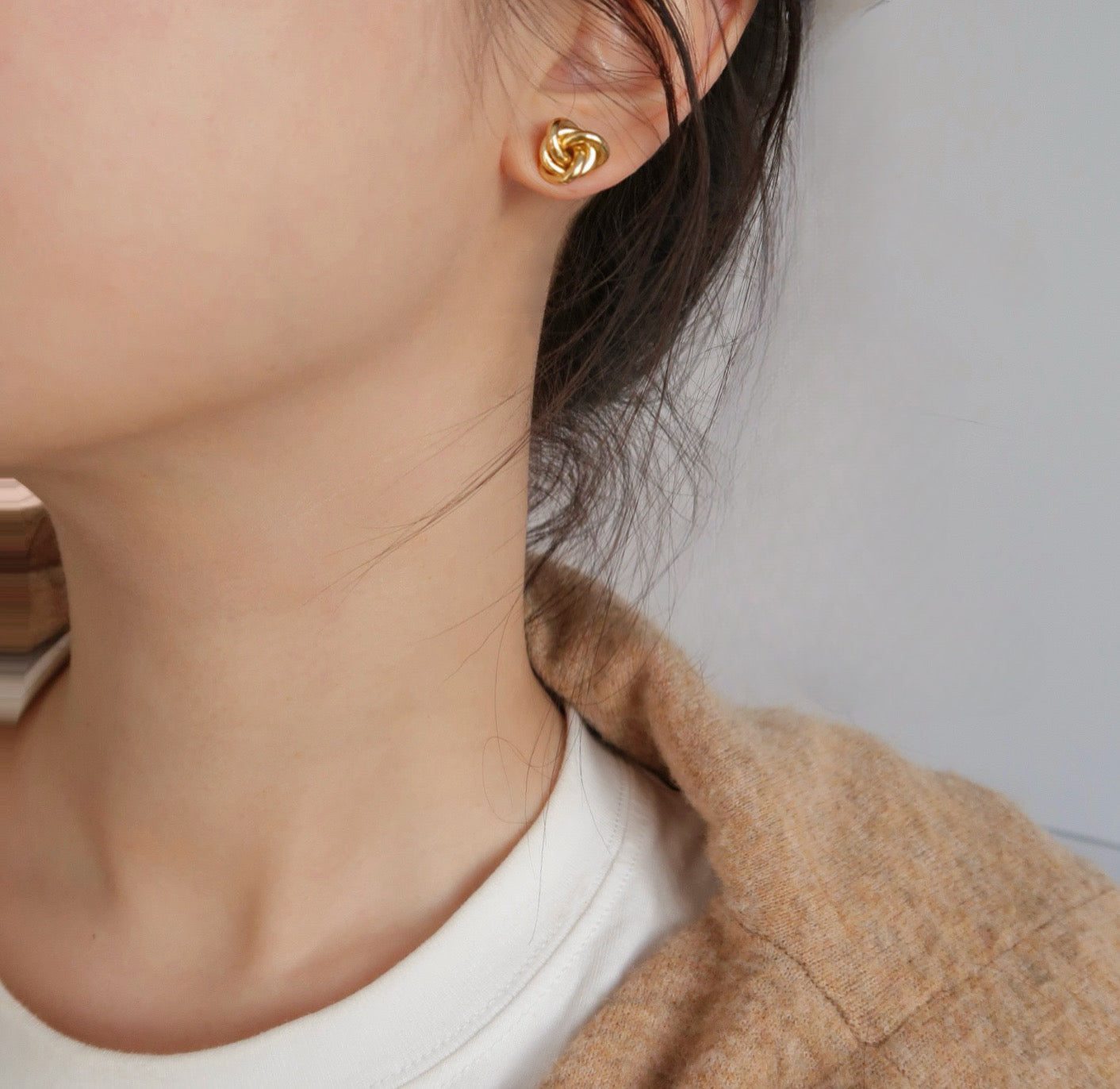 Little Golden Knot Ear Studs