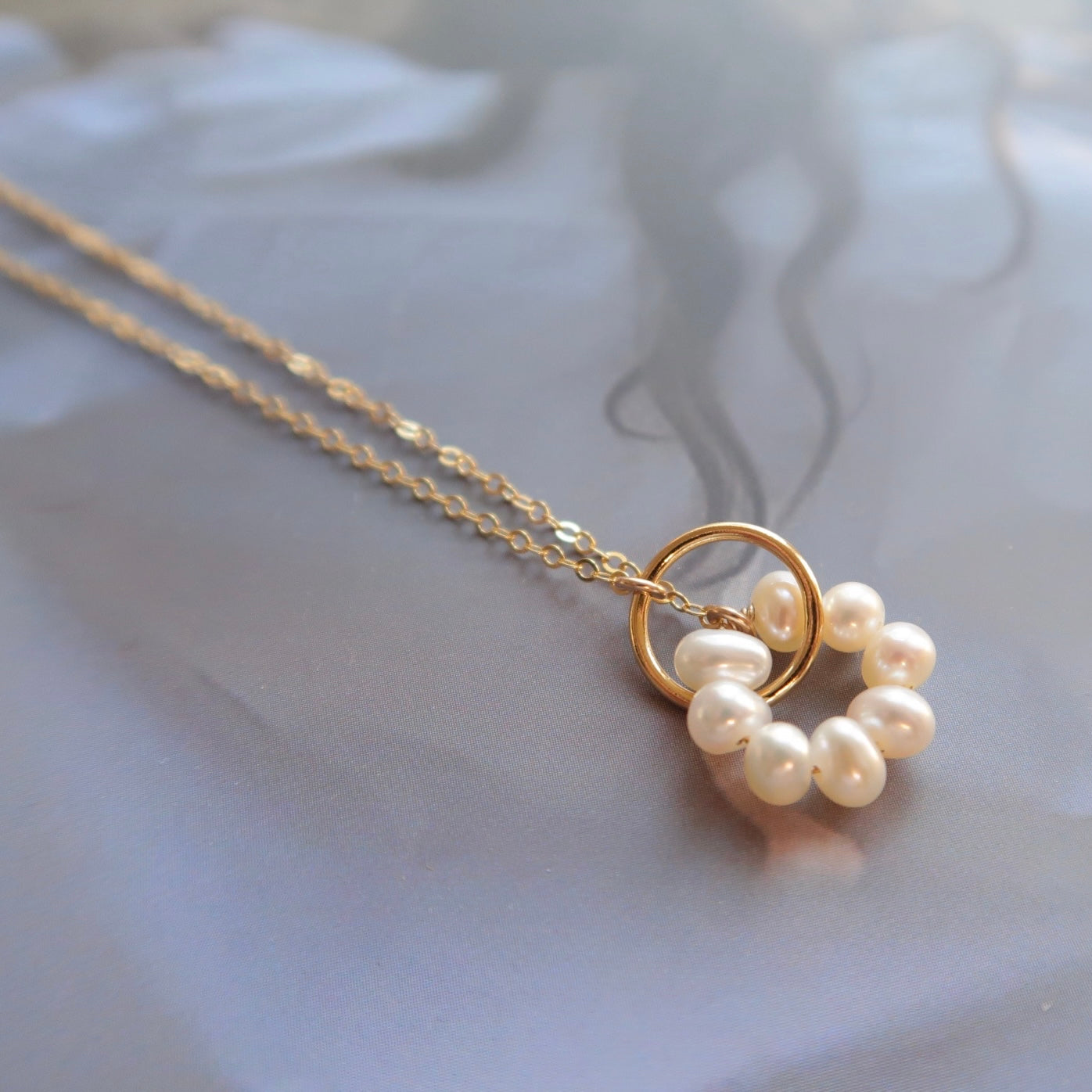 Flower Circle Gold Filled Necklace