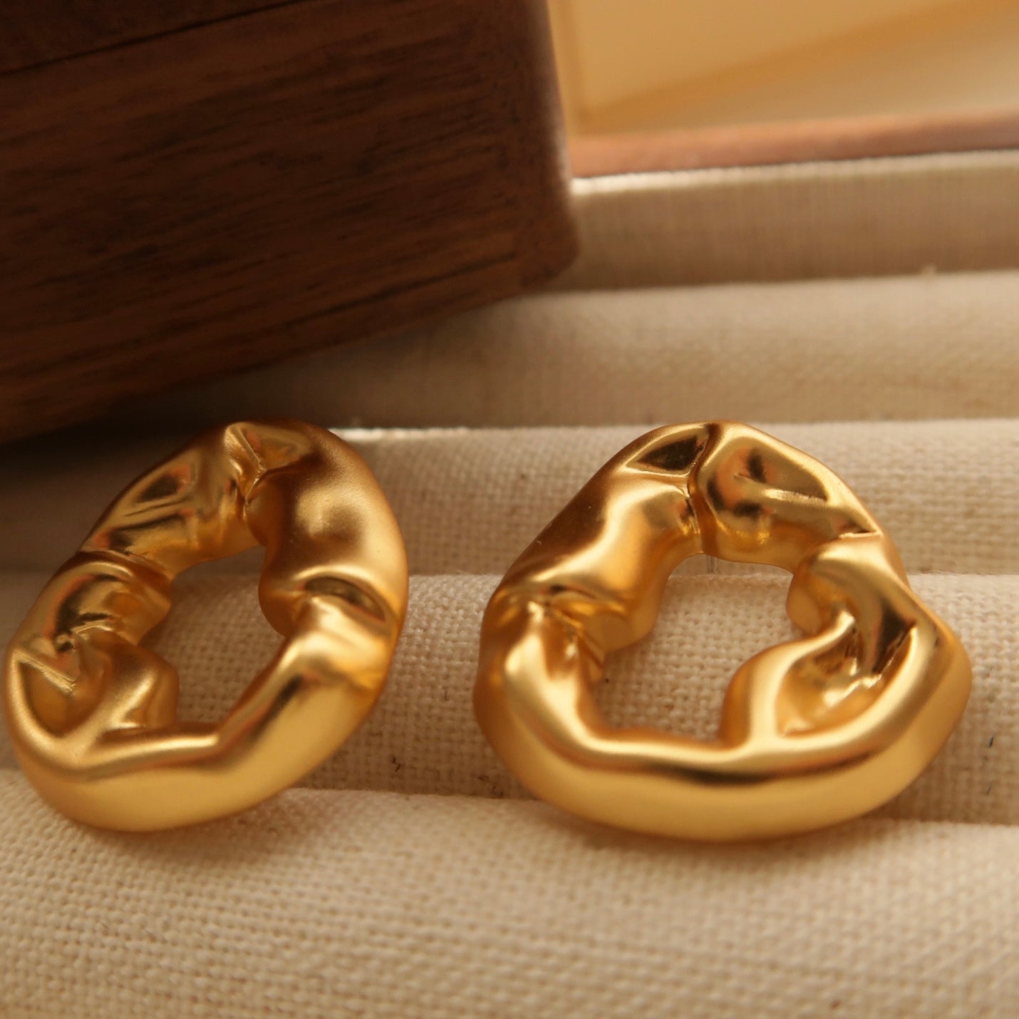 Irregular Wrinkle Cloth Earrings