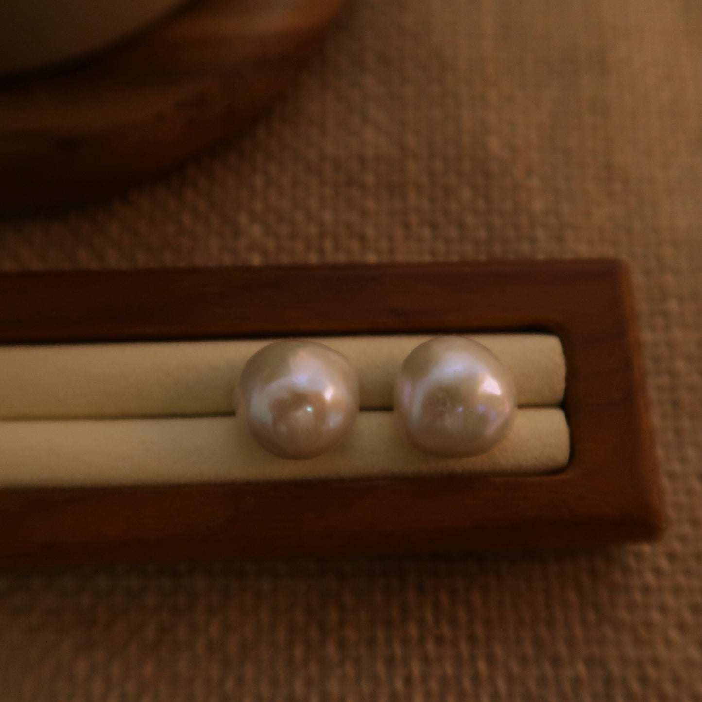 Mabe Iridescent Natural Pearl Studs