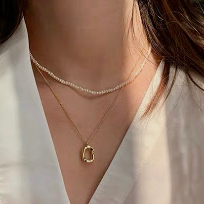 Golden Square Donut Necklace