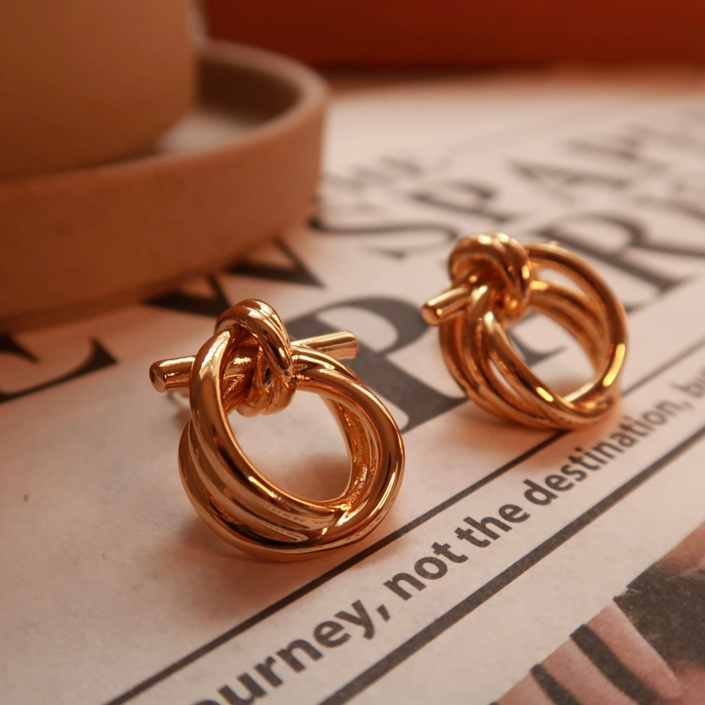 Golden Knot 3D Earrings