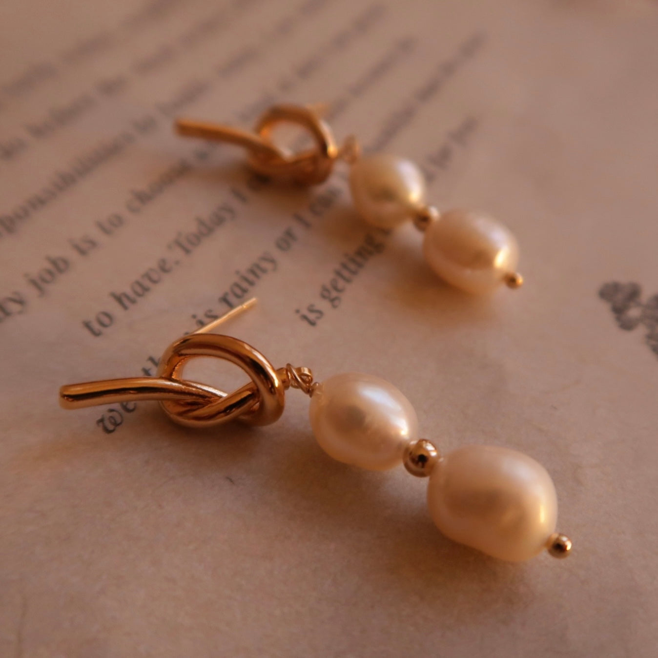 French-style Celestial Embrace Natural Baroque Ear Drops