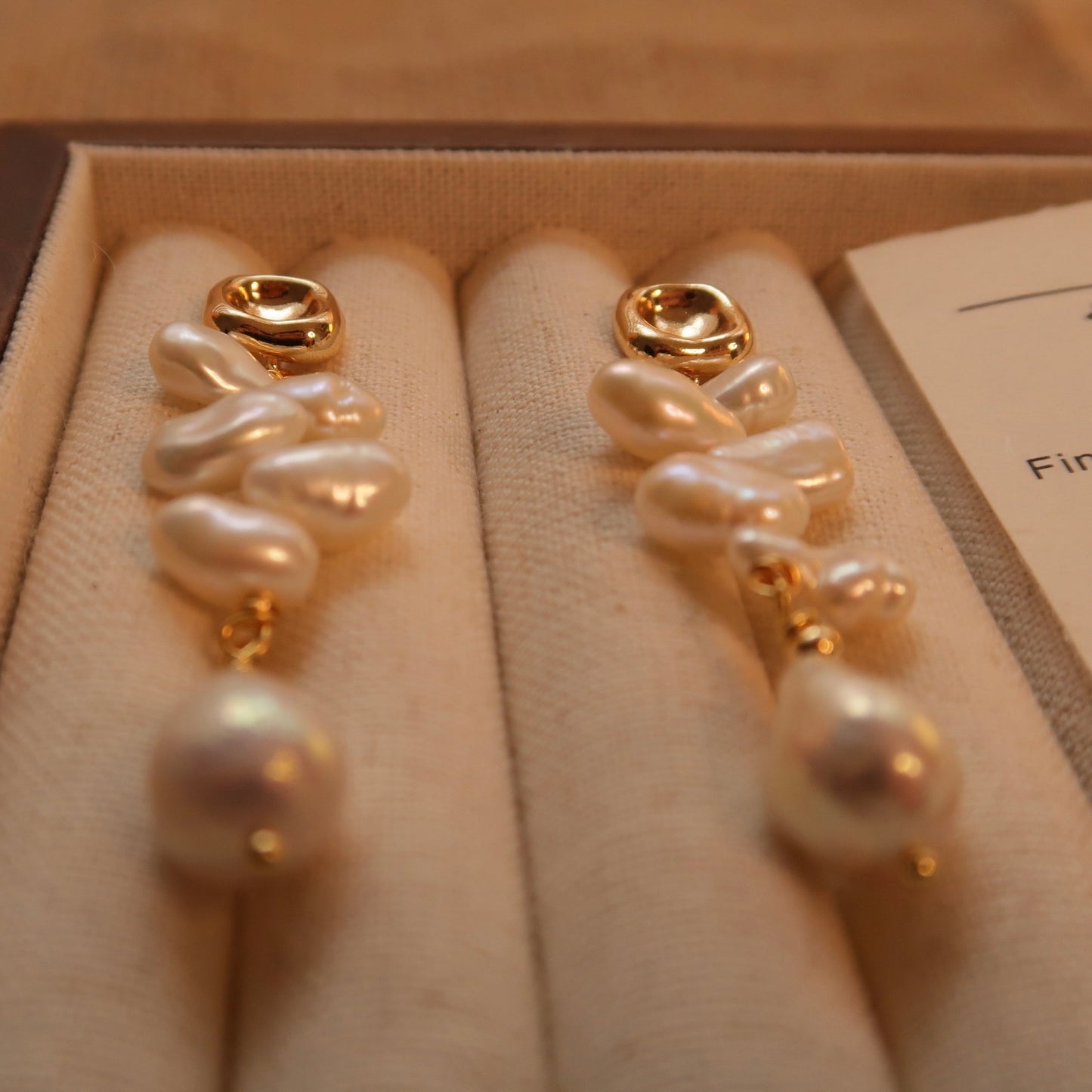 French-style Baroque Natural Pearl Ear Drops