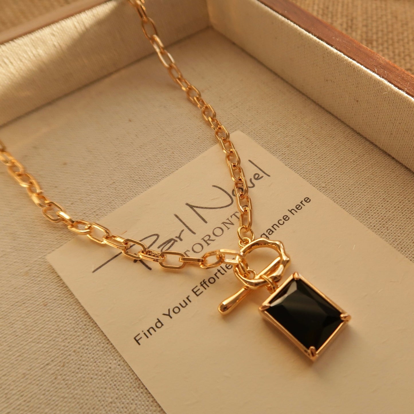 OT Lock Black Zircon Necklace