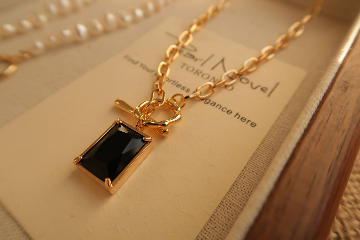 OT Lock Black Zircon Necklace