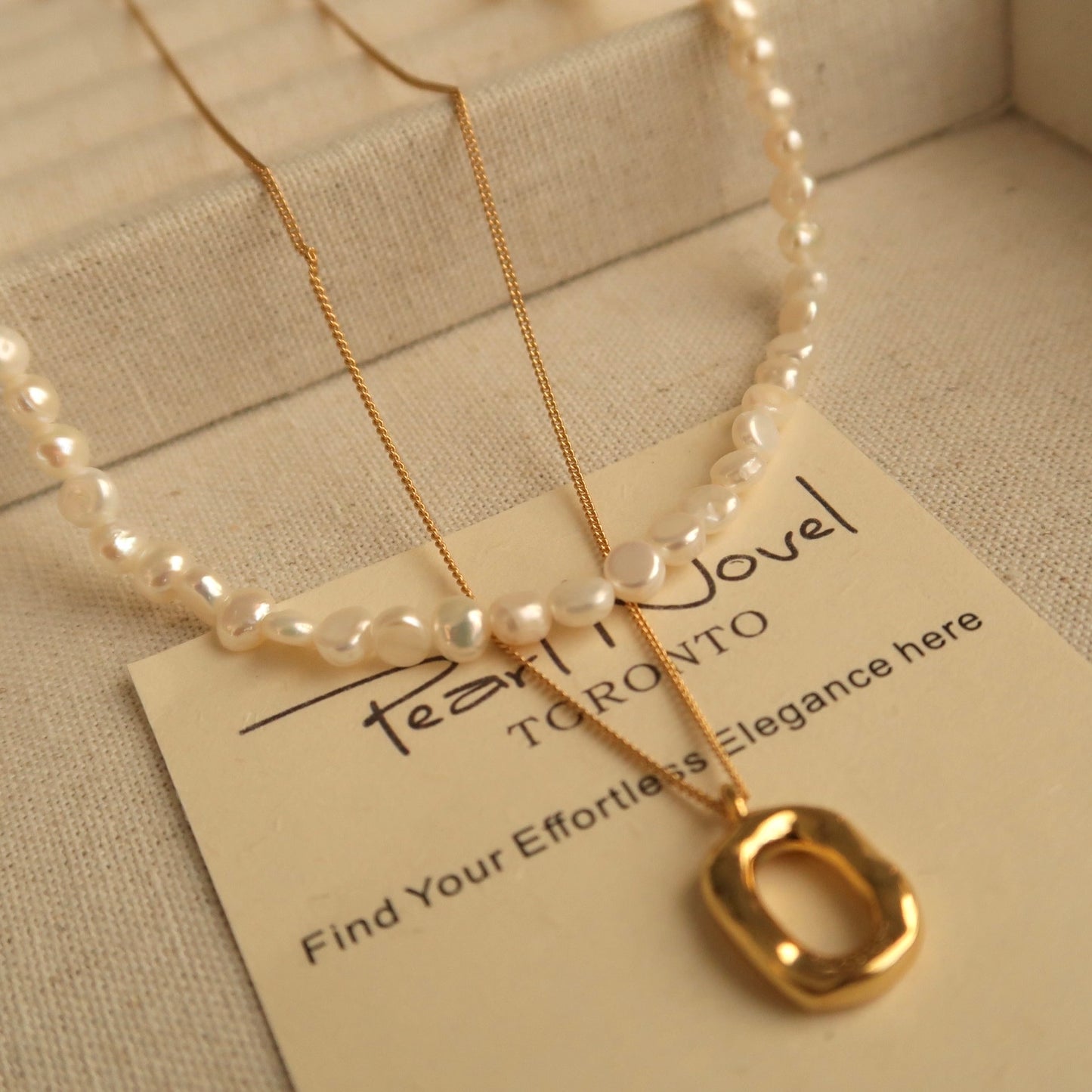 Golden Square Donut Necklace