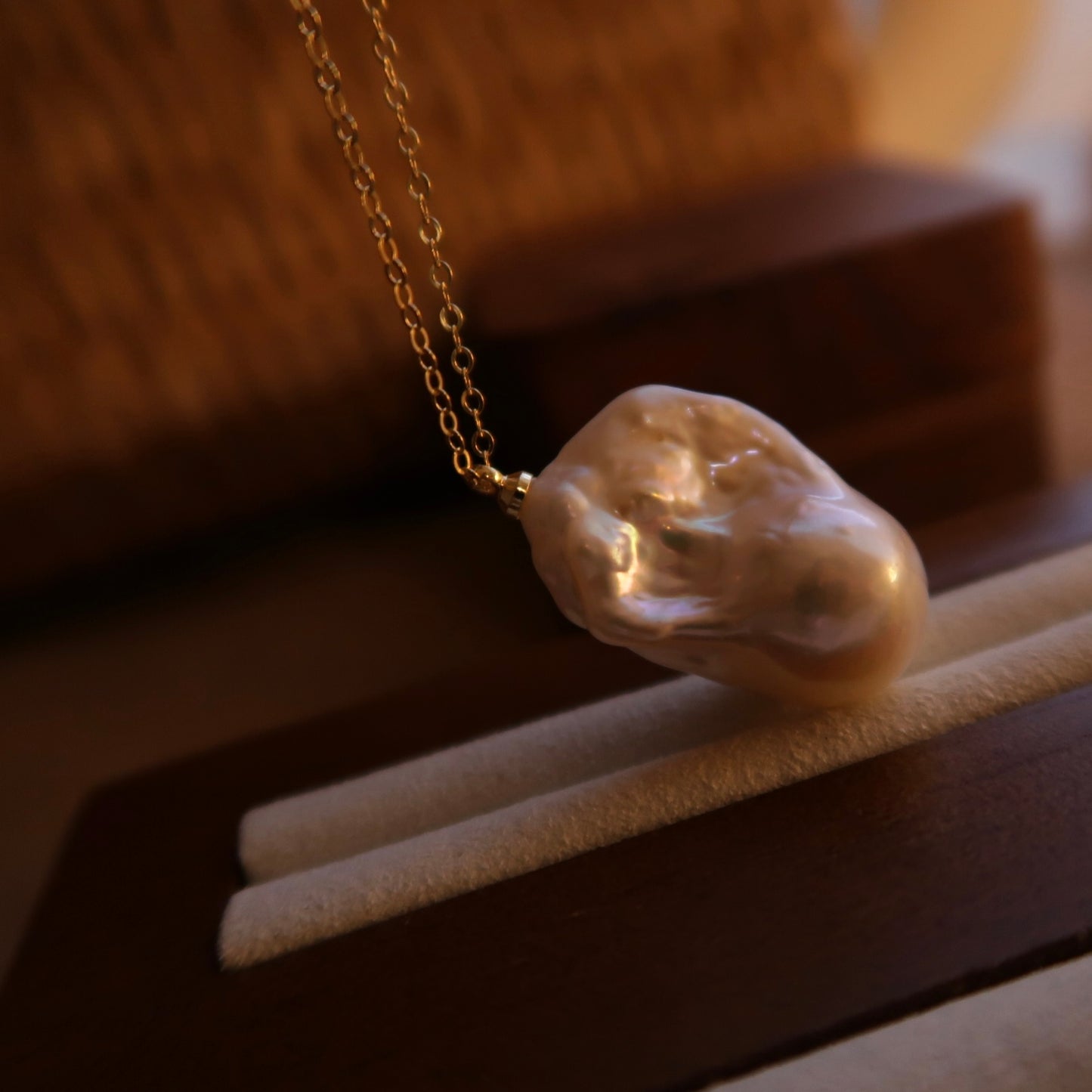 Aurora Baroque Pearl Gold Filled Necklace