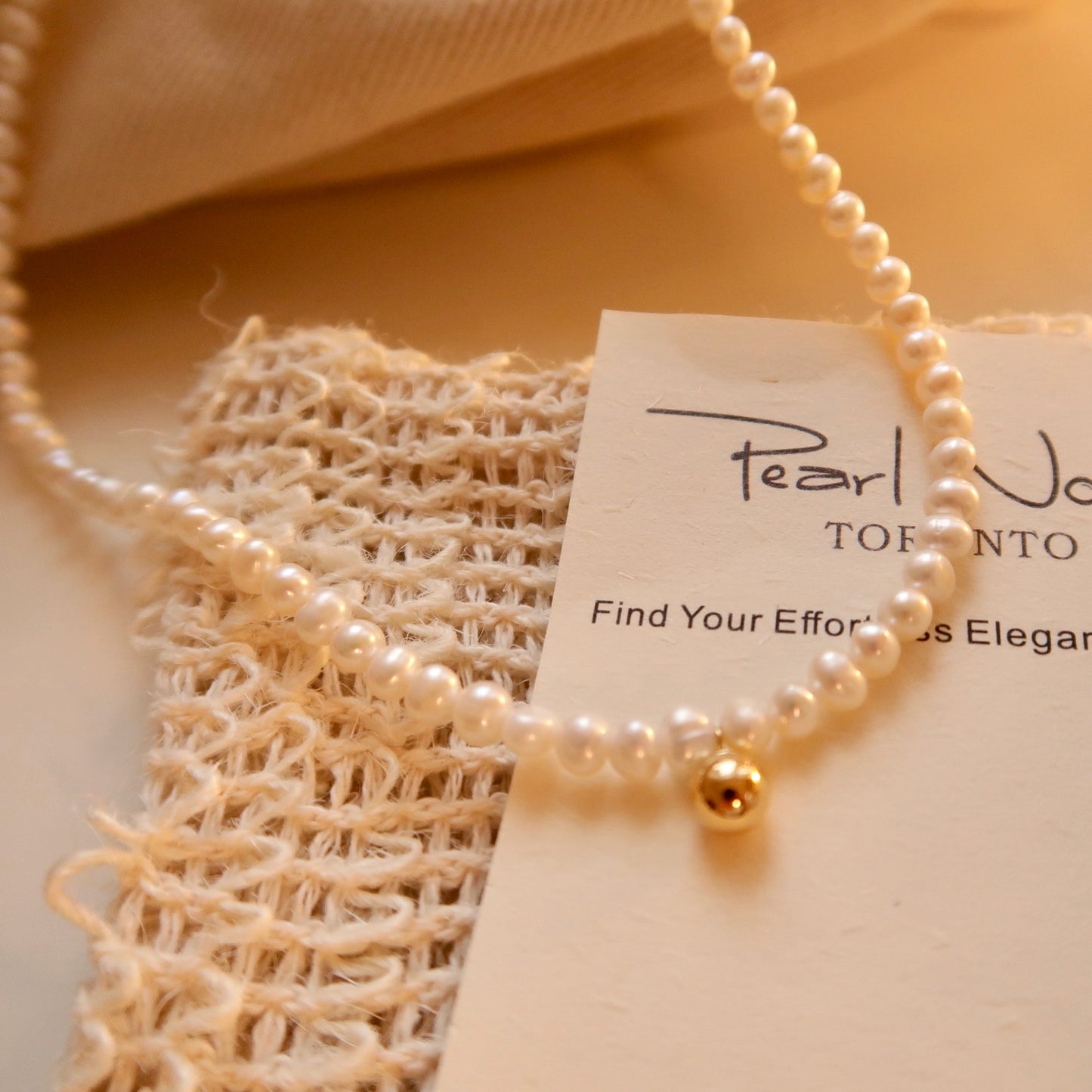 French Style Golden Bead Natural Pearl Necklace