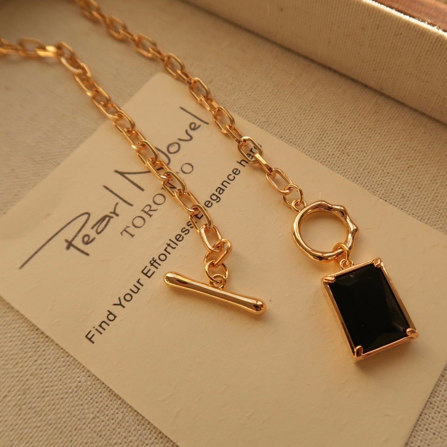 OT Lock Black Zircon Necklace