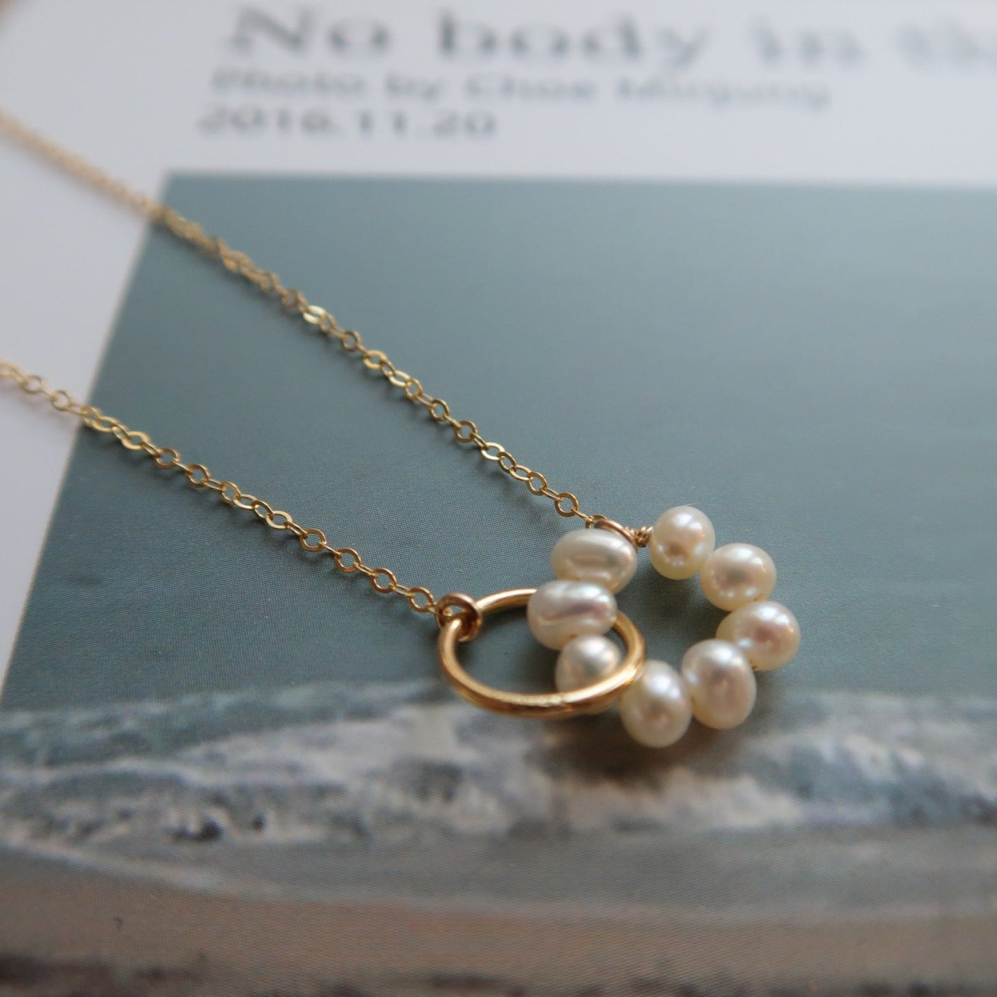 Flower Circle Gold Filled Necklace