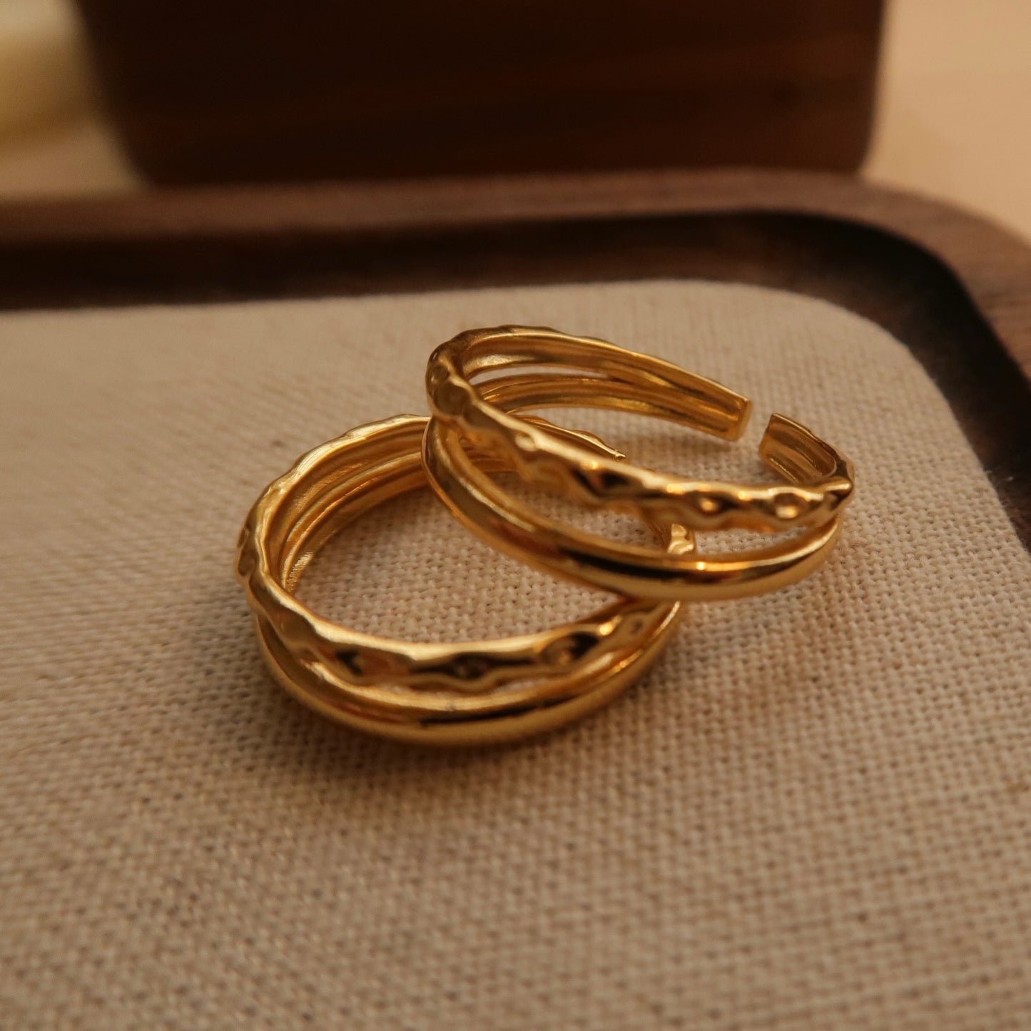 Layered Golden Open Ring