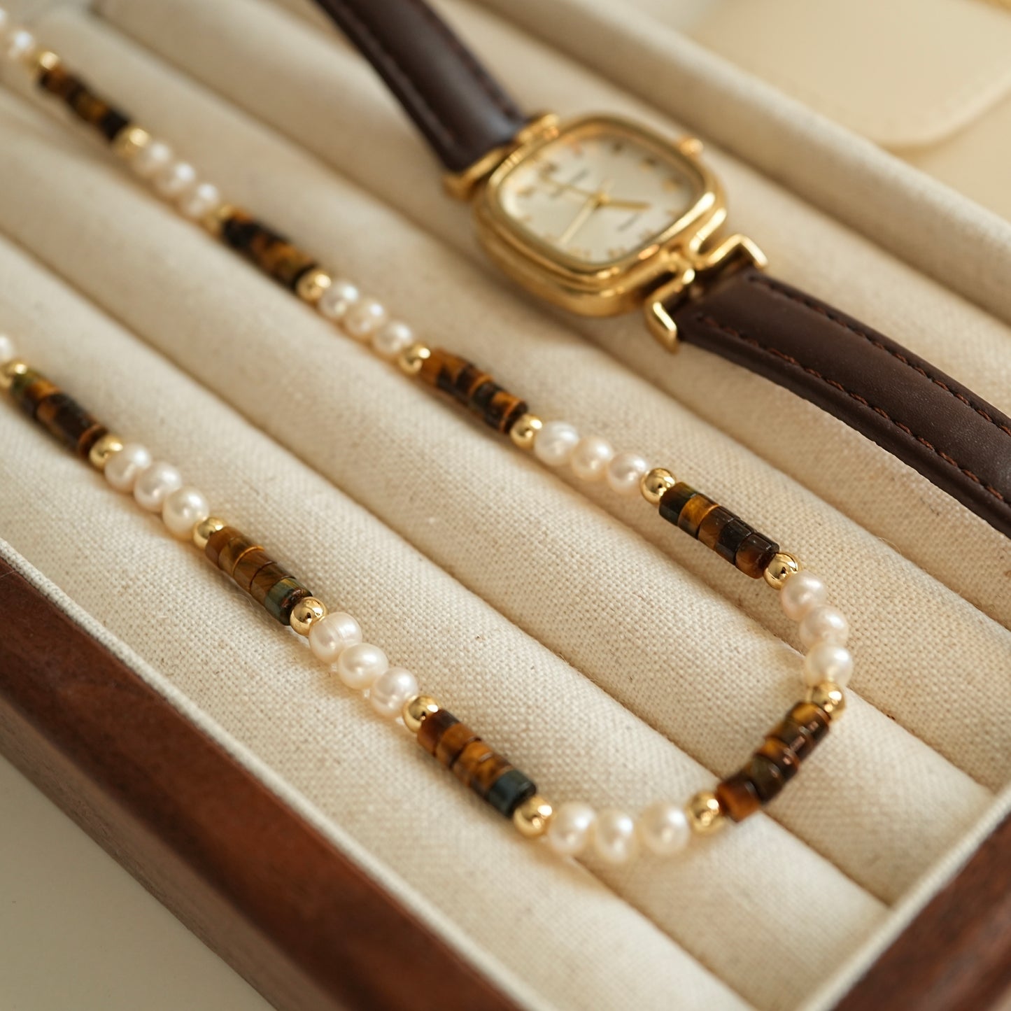 ‘Golden Ember’ Natural Pearl Necklace